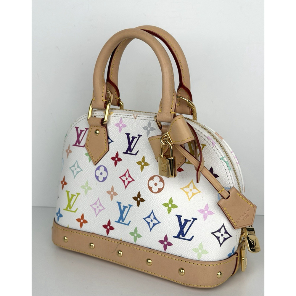 Louis Vuitton Alma BB Bag Monogram Multicolore Coated Canvas in White D8
